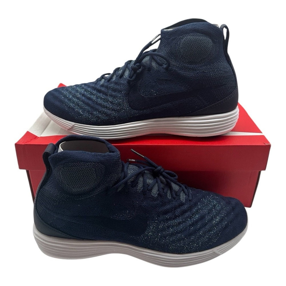 Nike Lunar Magista II Flyknit FC‎ Shoes Mens 10 College Navy Sneakers 876385-400